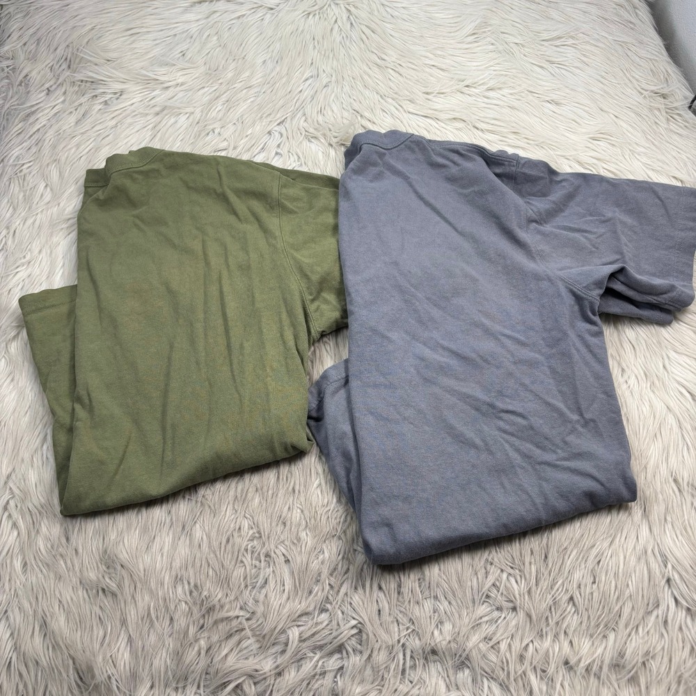 LOT 2 Uniqlo Men's XL Heavy Weight SS Tees Minimalist Japan Quality Basics